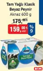 AKNAZ TAM YAĞLI KLASİK BEYAZ PEYNİR 600 G